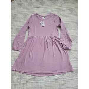 Cotton On Kids Savannah Long Sleeve Dress Chalky Mauve Rib Purple‎ Size 8 NWT